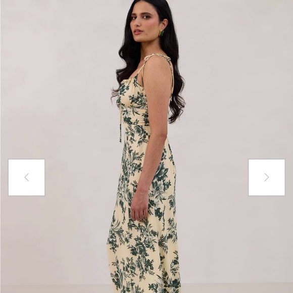 Park & Fifth Midi Floral Dress - Cream and Green - Picture 5 of 8